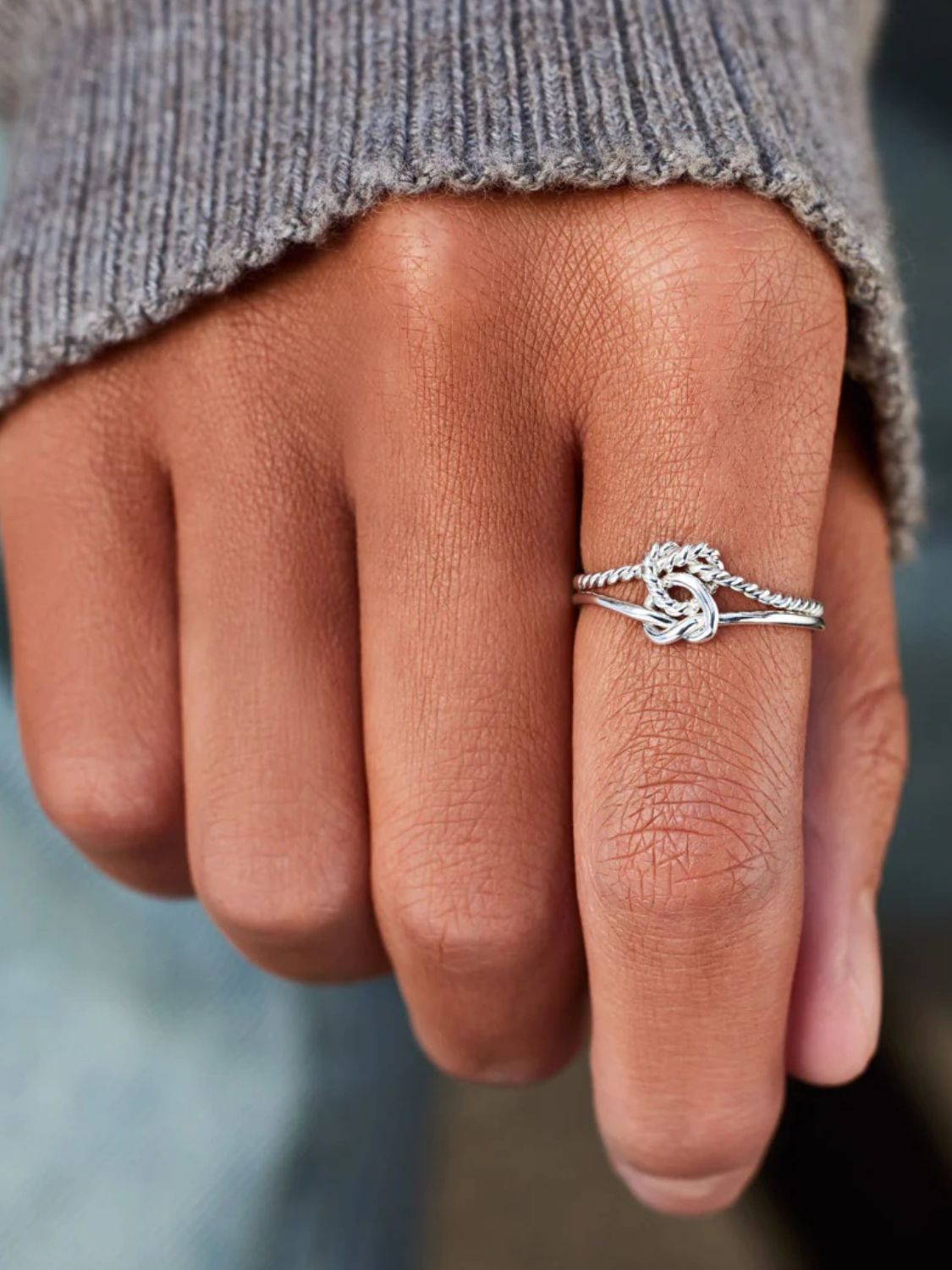 925 Sterling Silver Knotted Ring – Adjustable & Elegant Ring