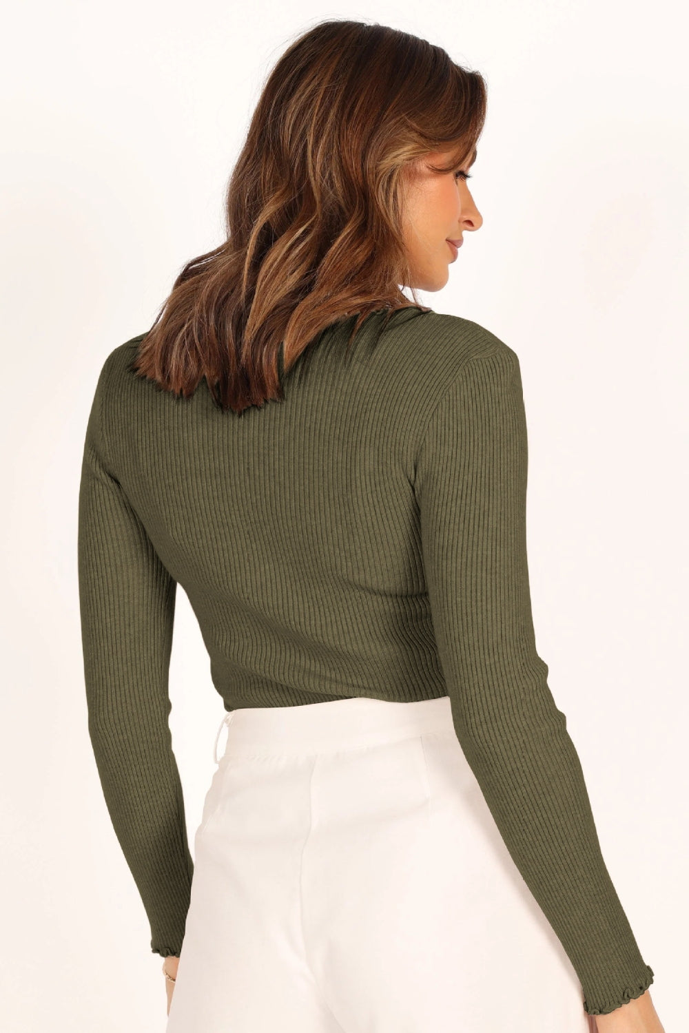 Lettuce Edge Round Neck Long Sleeve T-Shirt T Shirts