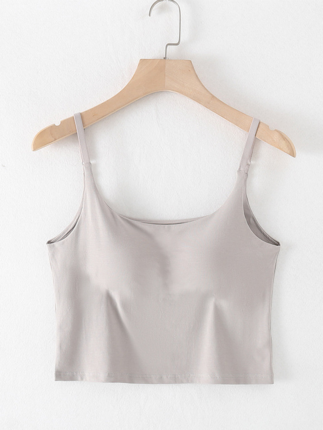 Scoop Neck Cropped Cami with Chest Pads Camisoles Dust Storm