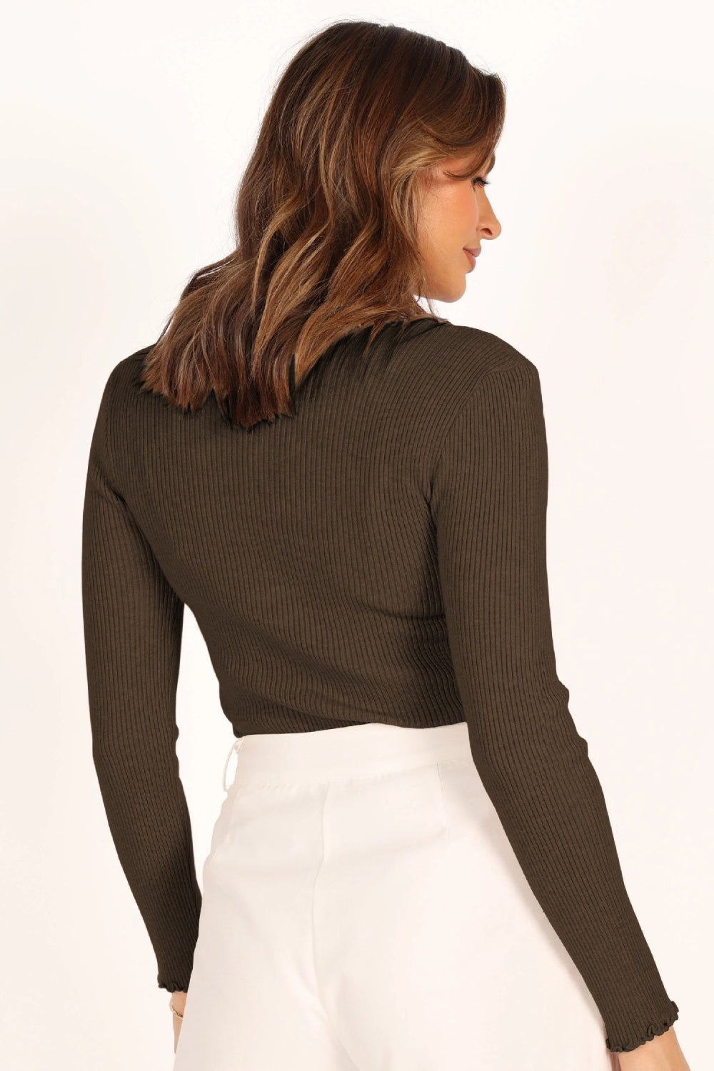 Lettuce Edge Round Neck Long Sleeve T-Shirt T Shirts
