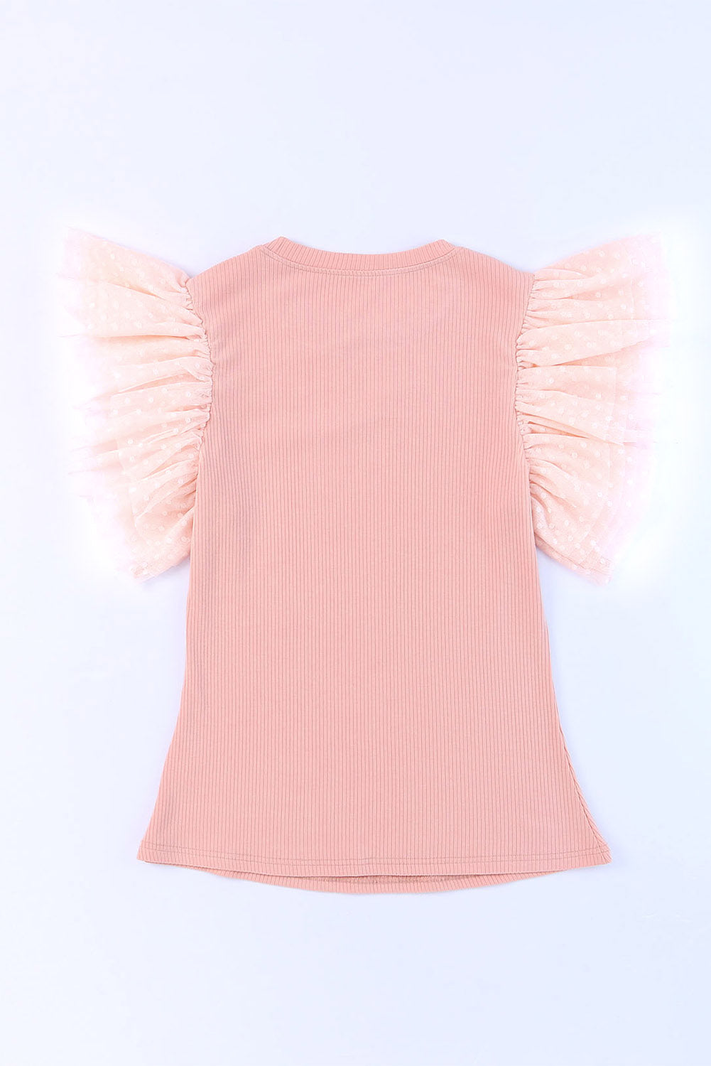 Ruffled Round Neck Cap Sleeve Blouse Blouse