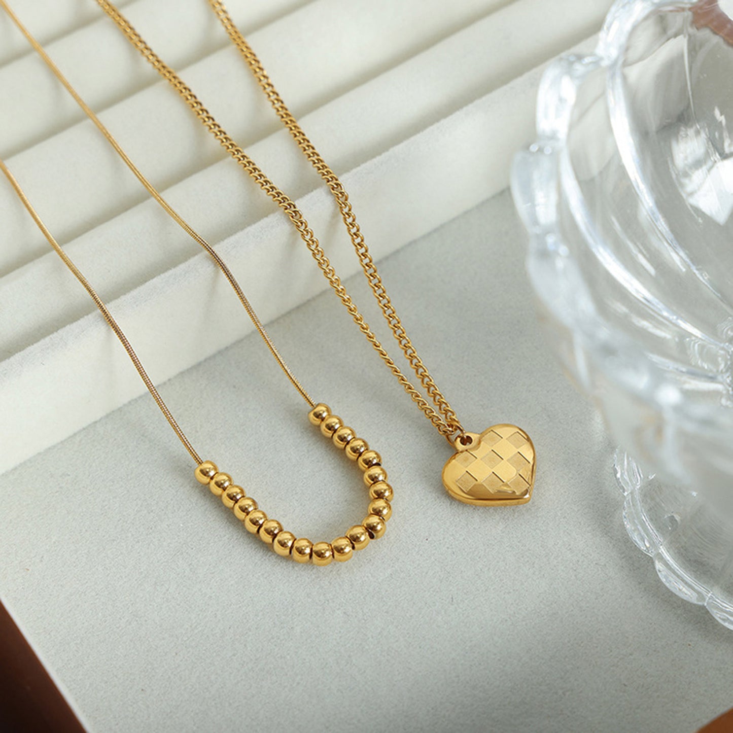 Heart Pendant Double-Lrayed Necklace Jewelry