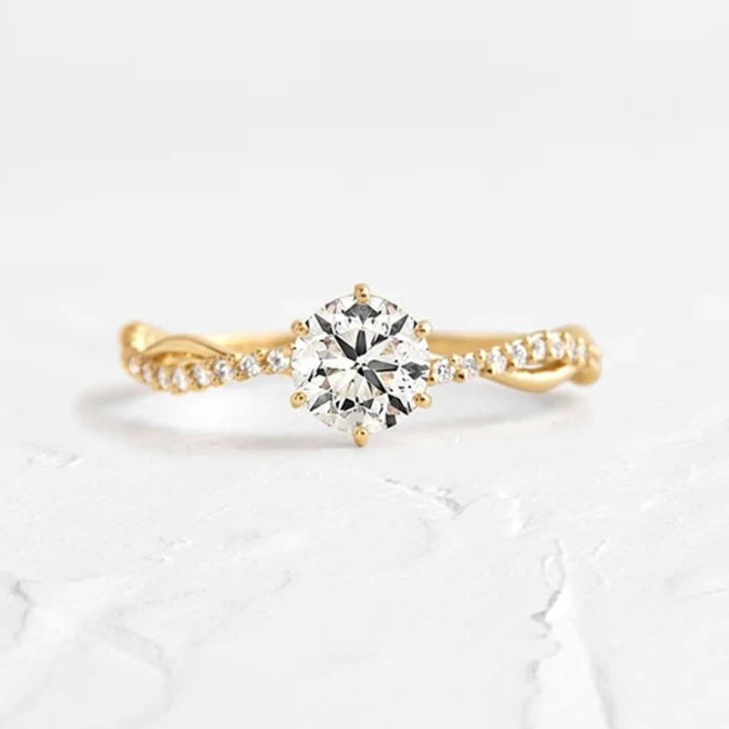 925 Sterling Silver Inlaid Zircon Ring Ring