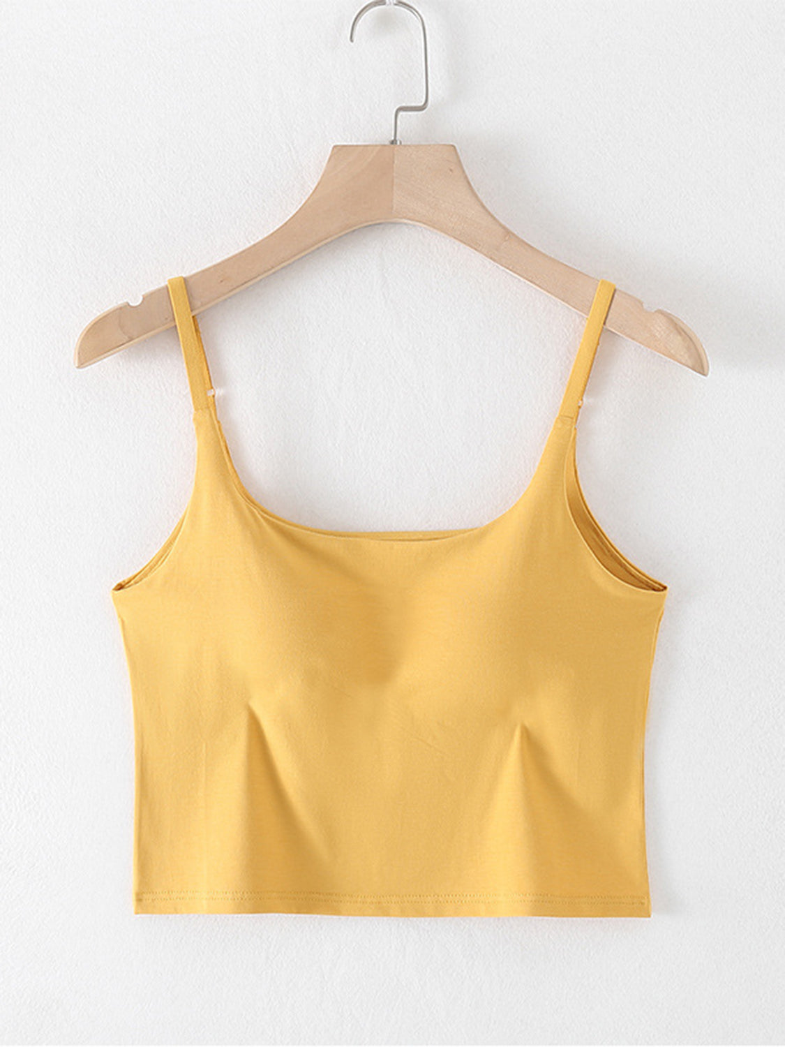 Scoop Neck Cropped Cami with Chest Pads Camisoles