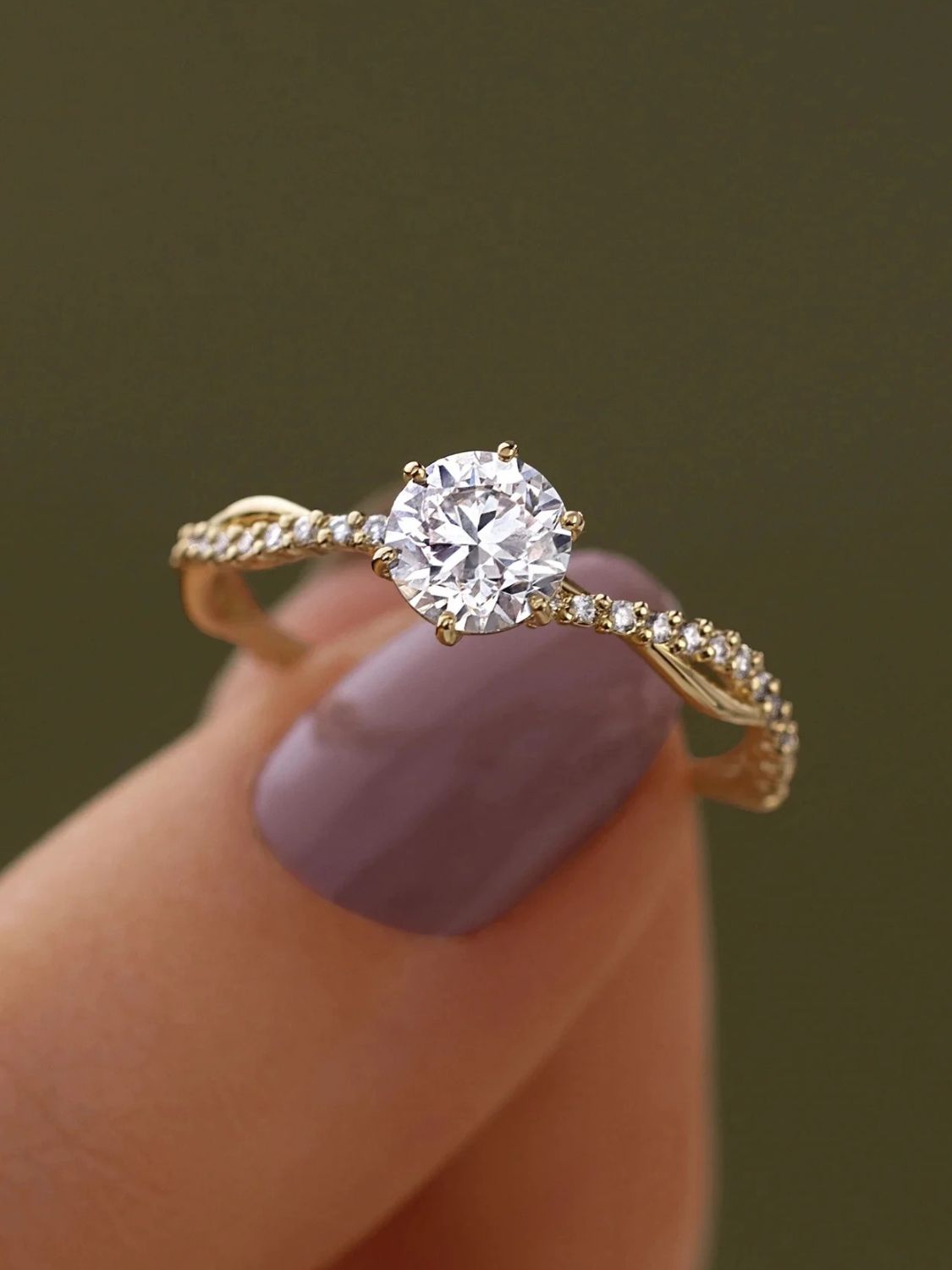 925 Sterling Silver Inlaid Zircon Ring Ring Gold