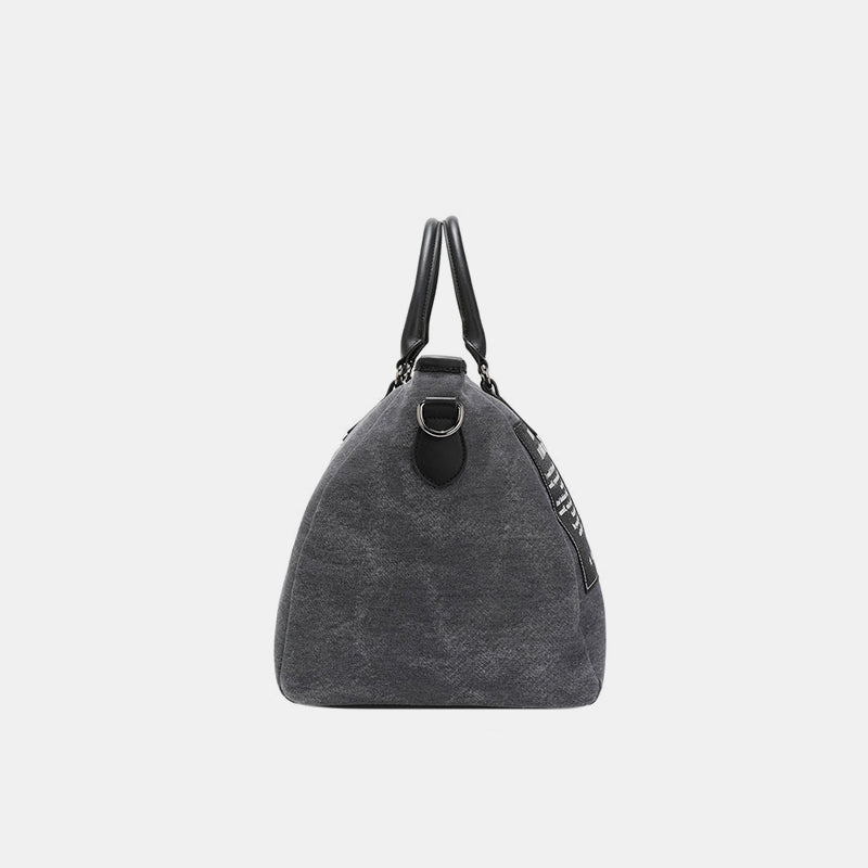 Nicole Lee USA Denim Patch Duffel Bag