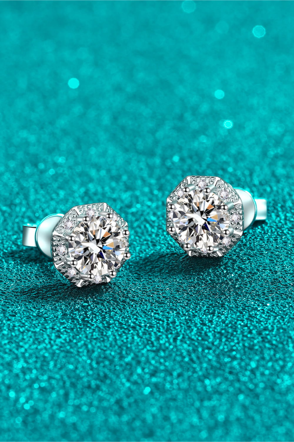 2 Carat Moissanite 925 Sterling Silver Stud Earrings Jewelry