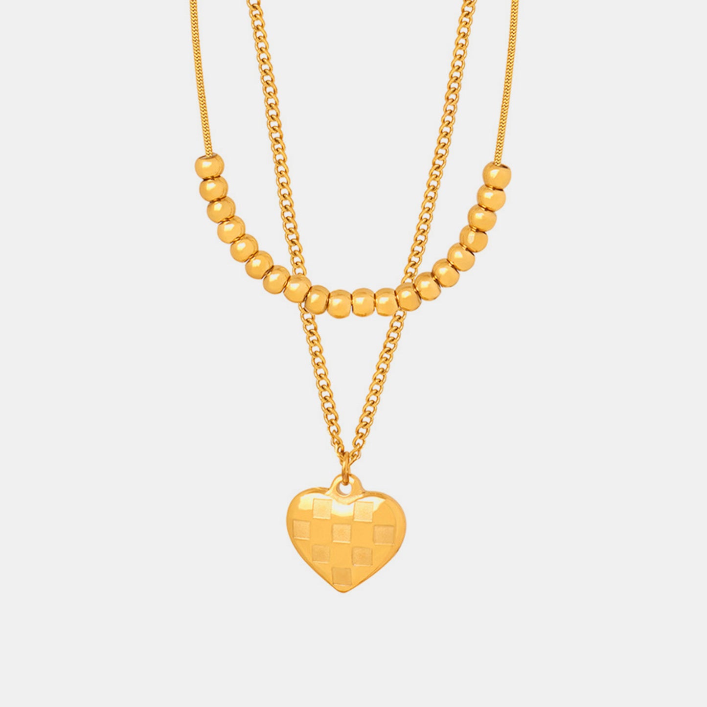 Heart Pendant Double-Lrayed Necklace Jewelry