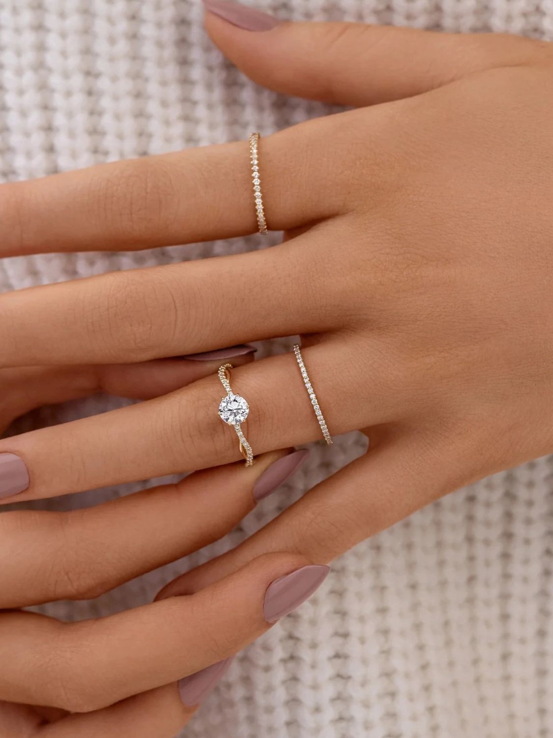 925 Sterling Silver Inlaid Zircon Ring Ring
