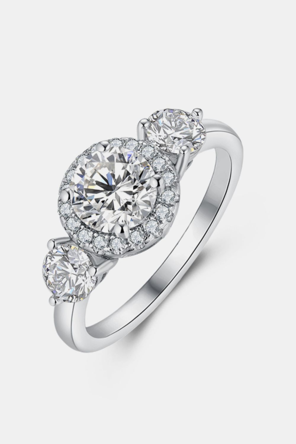1 Carat Moissanite 925 Sterling Silver Ring – Platinum Plated, Certified Ring