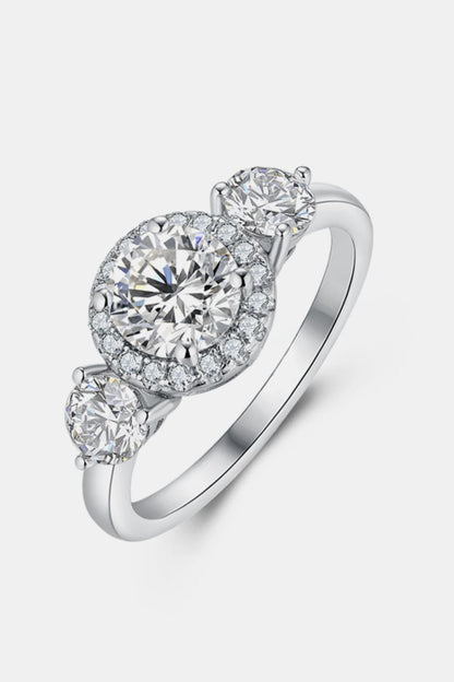 1 Carat Moissanite 925 Sterling Silver Ring – Platinum Plated, Certified Ring