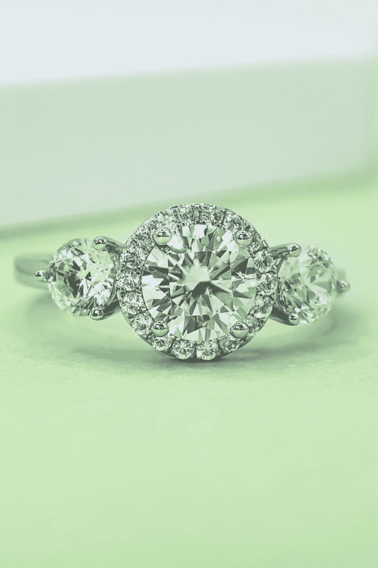 1 Carat Moissanite 925 Sterling Silver Ring – Platinum Plated, Certified Ring