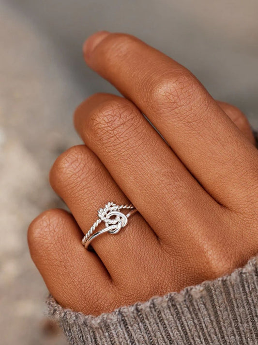 925 Sterling Silver Knotted Ring – Adjustable & Elegant Ring