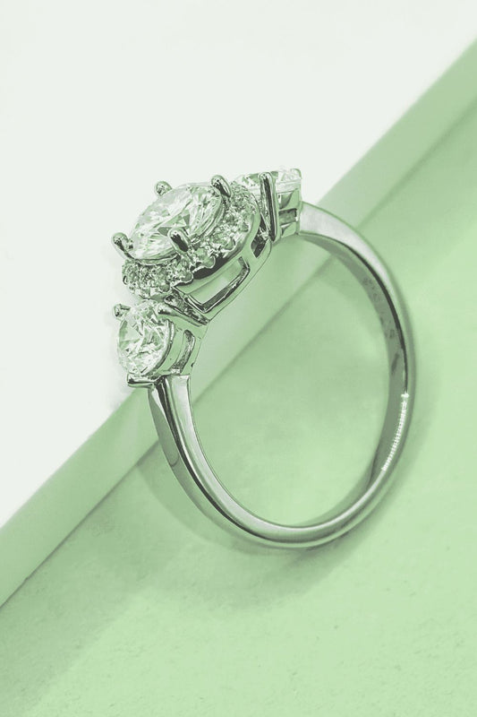 1 Carat Moissanite 925 Sterling Silver Ring – Platinum Plated, Certified Ring Silver